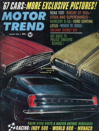 MOTOR TREND 1966 AUG - GT350, S-55, CHiP, LOTUS-CORTINA